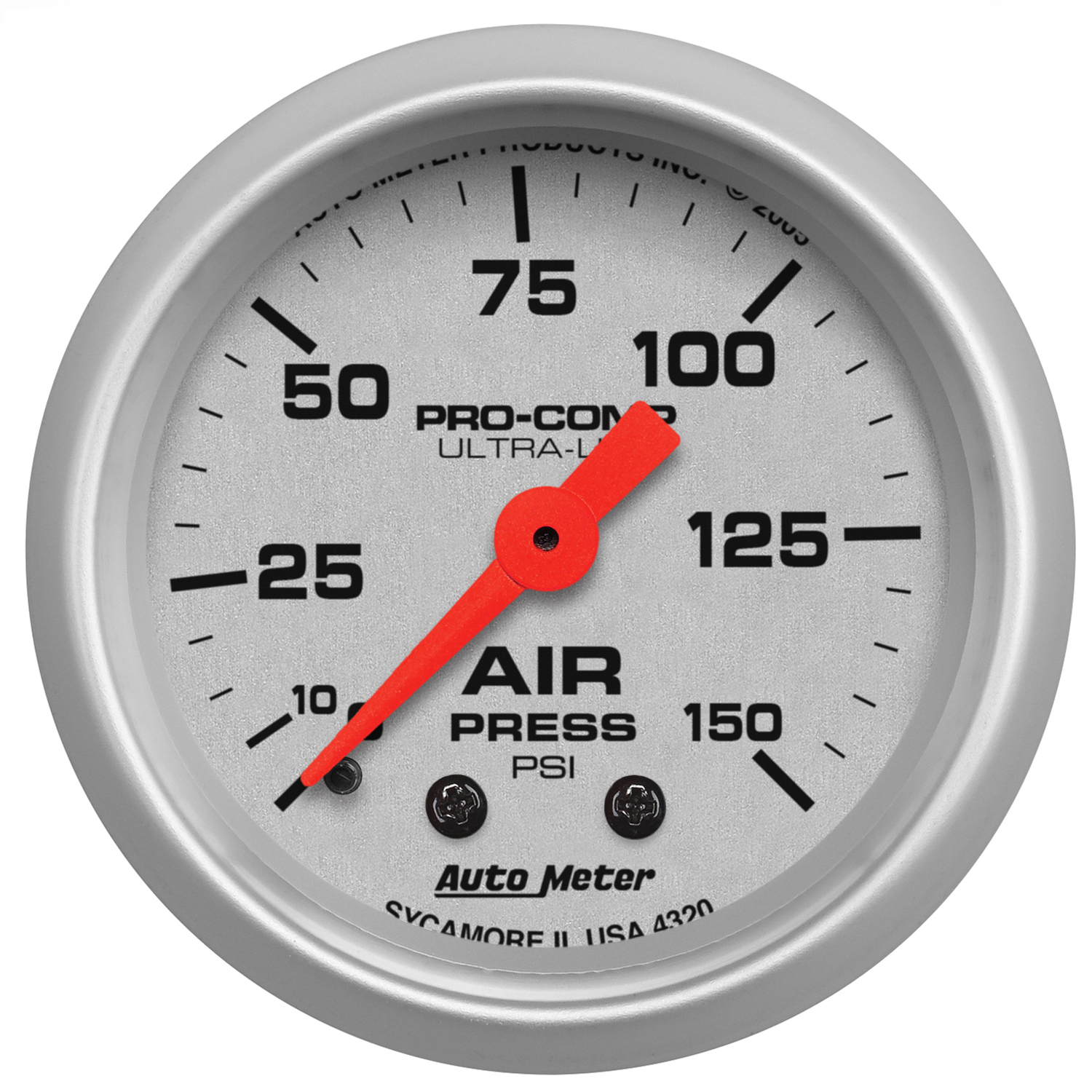 AutoMeter 2-1/16 In. AIR PRESSURE, 0-150 PSI, ULTRA-LITE